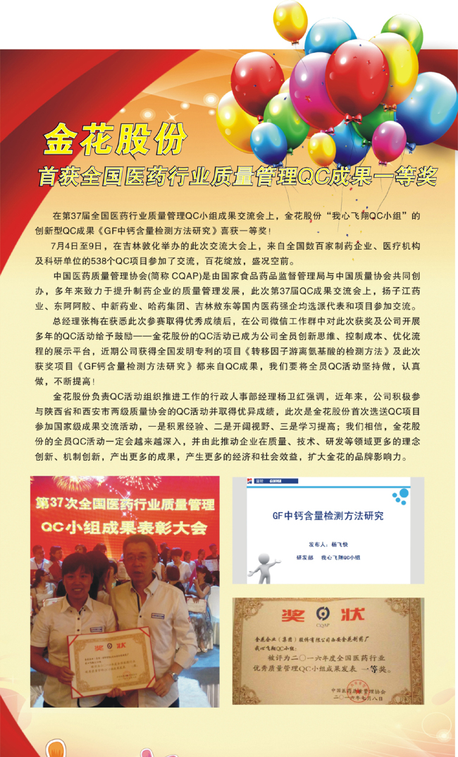 球速体育股份首获全国医药行业质量管理QC成果一等奖