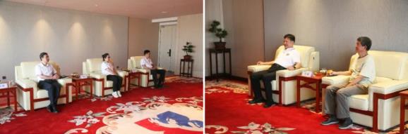 陕西服装学院及五零五药业吕明董事长一行到访球速体育股份